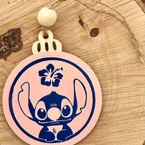 Handmade Pink and Blue Stitch Ornament